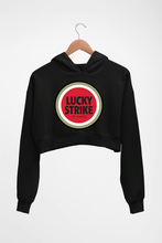 Load image into Gallery viewer, Lucky Strike Crop HOODIE FOR WOMEN-Black-Ektarfa.online
