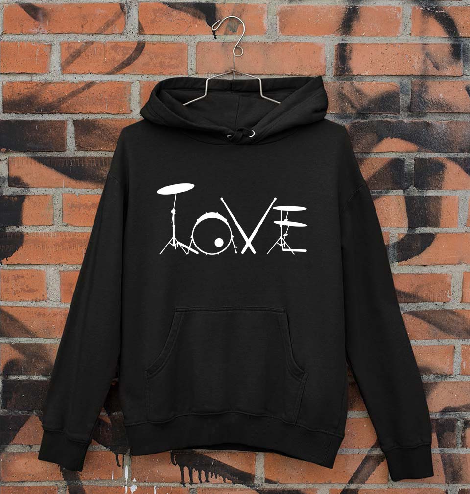 Love Drum Unisex Hoodie for Men/Women-Black-Ektarfa.online