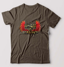 Load image into Gallery viewer, Wings of Strength T-Shirt for Men-S(38 Inches)-Olive Green-Ektarfa.online
