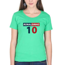 Load image into Gallery viewer, Ronaldinho T-Shirt for Women-XS(32 Inches)-flag green-Ektarfa.online
