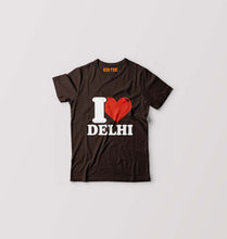 Load image into Gallery viewer, I Love Delhi Kids T-Shirt for Boy/Girl-Coffee Brown-Ektarfa.online
