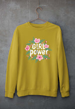 Load image into Gallery viewer, Feminist Girl Power Unisex Sweatshirt for Men/Women-S(40 Inches)-Mustard Yellow-Ektarfa.online
