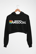 Load image into Gallery viewer, AntiSocial Crop HOODIE FOR WOMEN-Black-Ektarfa.online
