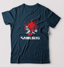 Load image into Gallery viewer, Cyberpunk Samurai T-Shirt for Men-S(38 Inches)-Petrol Blue-Ektarfa.online
