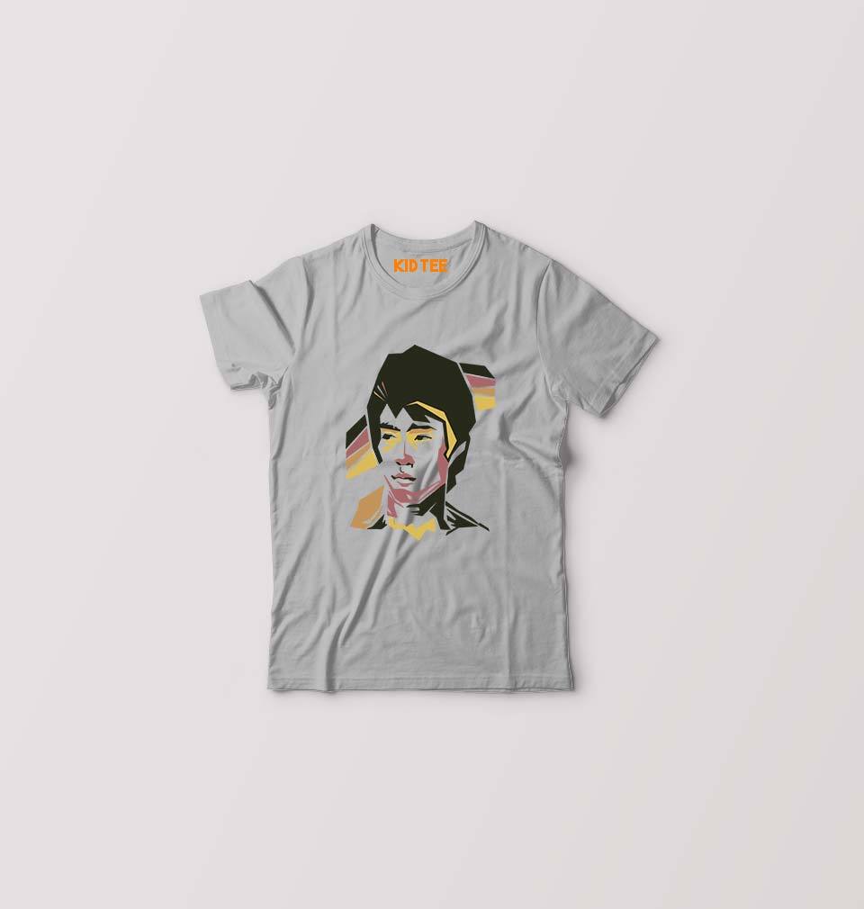 Bruce Lee Kids T-Shirt for Boy/Girl-0-1 Year(20 Inches)-Grey-Ektarfa.online