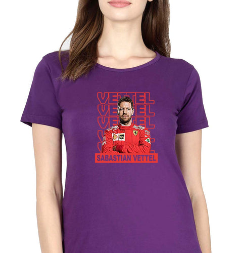 Sebastian Vettel F1 T-Shirt for Women-Purple-Ektarfa.online