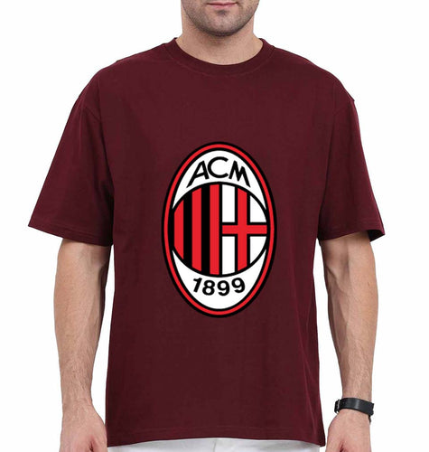A.C. Milan Oversized T-Shirt for Men-Maroon-Ektarfa.online