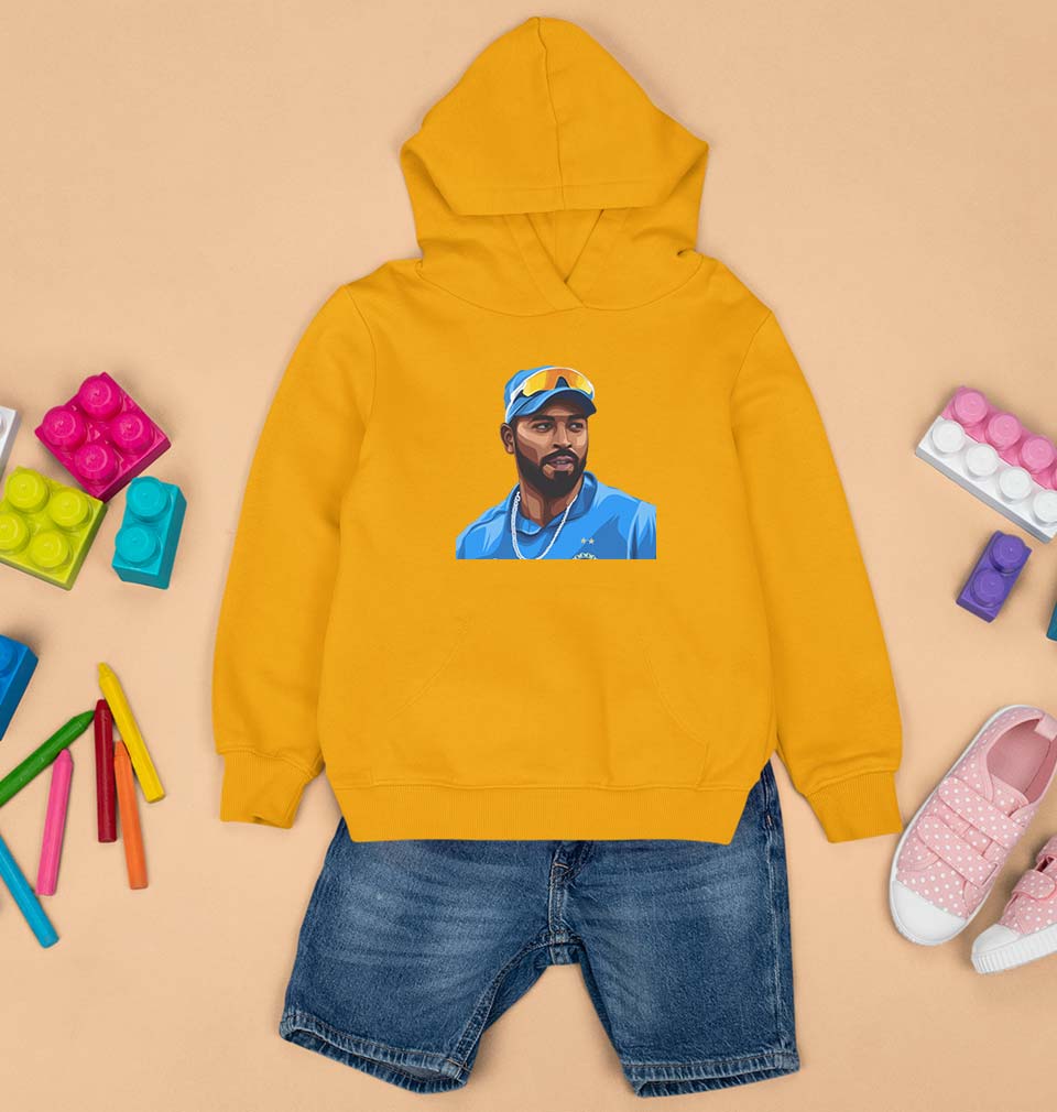 Hardik Pandya Kids Hoodie for Boy/Girl-Mustard Yellow-Ektarfa.online