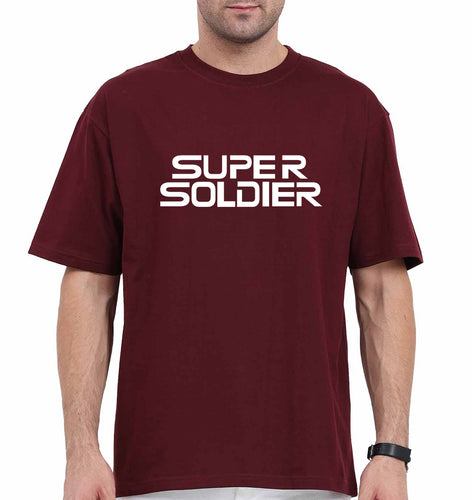 Super Soldier Oversized T-Shirt for Men-Maroon-Ektarfa.online