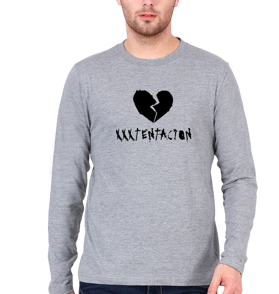 XXXtentacion Full Sleeves T-Shirt for Men-Grey Melange-Ektarfa.online