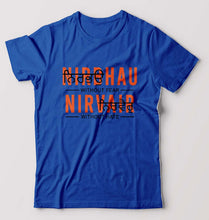 Load image into Gallery viewer, Nirbhau Nirvair T-Shirt for Men-S(38 Inches)-Royal Blue-Ektarfa.online
