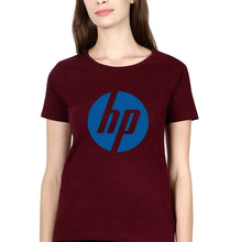 Load image into Gallery viewer, Hewlett-Packard(HP) T-Shirt for Women-XS(32 Inches)-Maroon-Ektarfa.online

