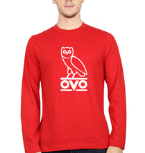Load image into Gallery viewer, OVO Full Sleeves T-Shirt for Men-Red-Ektarfa.online
