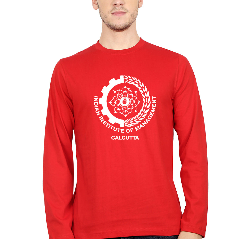 IIM Calcutta Full Sleeves T-Shirt for Men-S(38 Inches)-Red-Ektarfa.online