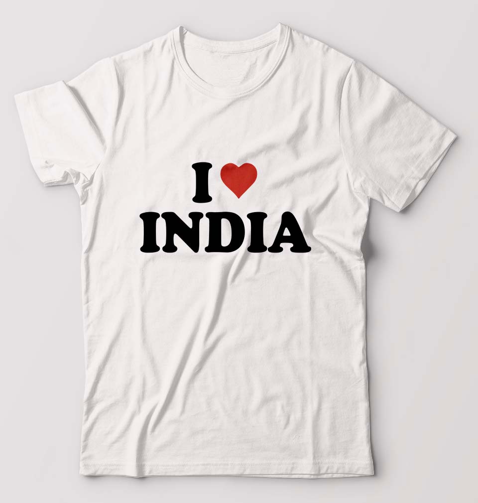 I Love India T-Shirt for Men-White-Ektarfa.online