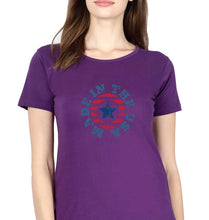 Load image into Gallery viewer, America T-Shirt for Women-XS(32 Inches)-Purple-Ektarfa.online
