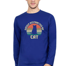 Load image into Gallery viewer, Cat Full Sleeves T-Shirt for Men-S(38 Inches)-Royal Blue-Ektarfa.online
