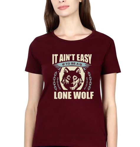 Wolf T-Shirt for Women-Maroon-Ektarfa.online