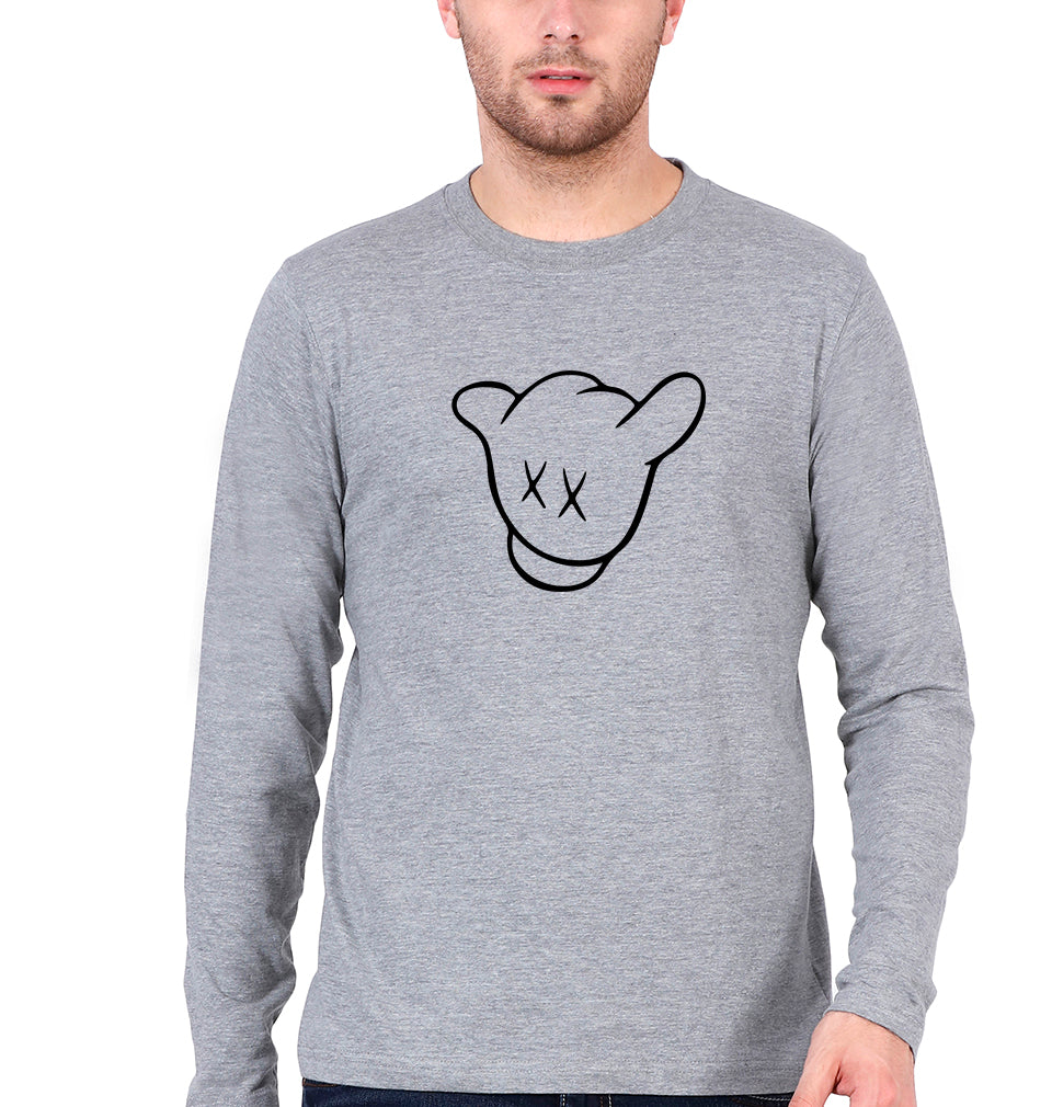 Kaws Full Sleeves T-Shirt for Men-Grey Melange-Ektarfa.online