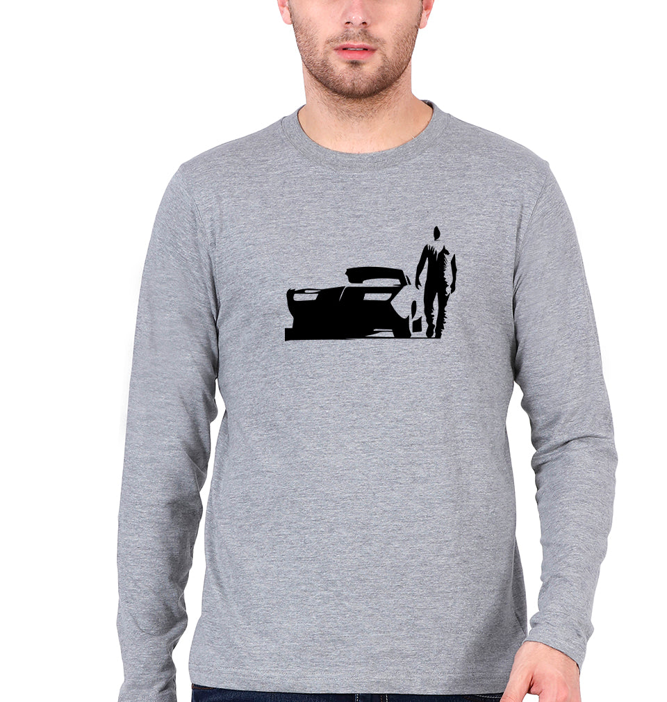 Fast & Furious Full Sleeves T-Shirt for Men-Grey Melange-Ektarfa.online
