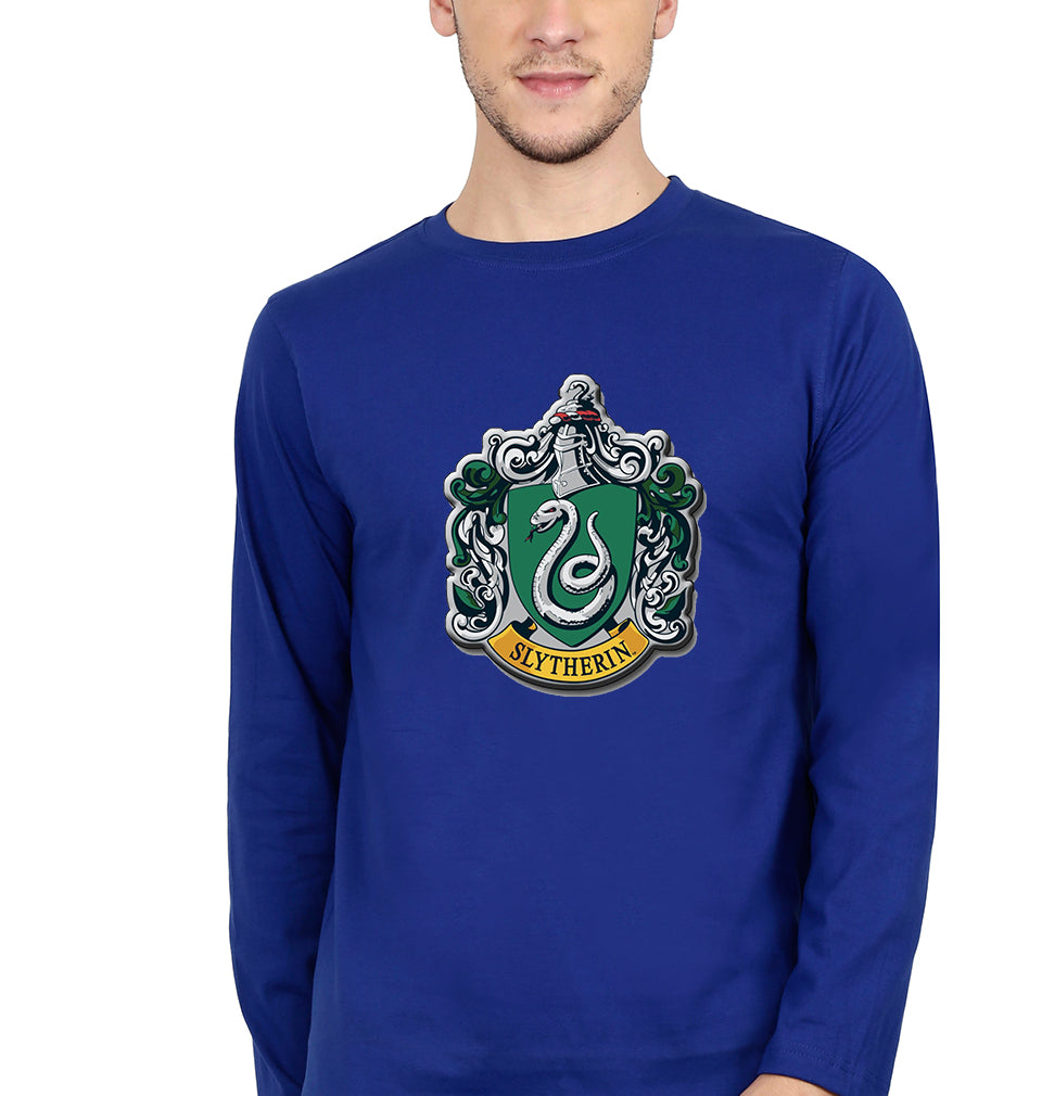 Slytherin Harry Potter Full Sleeves T-Shirt for Men-Royal Blue-Ektarfa.online