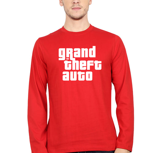 Grand Theft Auto (GTA) Full Sleeves T-Shirt for Men-Red-Ektarfa.online