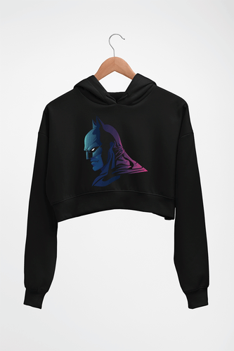 Batman Superhero Crop HOODIE FOR WOMEN-Black-Ektarfa.online