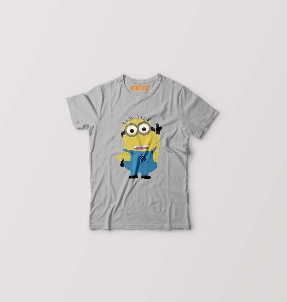 Minion Kids T-Shirt for Boy/Girl-Grey-Ektarfa.online
