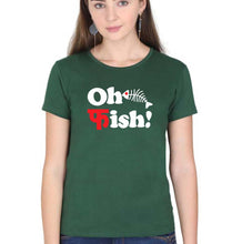 Load image into Gallery viewer, Fish Funny T-Shirt for Women-XS(32 Inches)-Dark Green-Ektarfa.online
