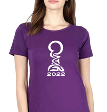 Load image into Gallery viewer, FIFA World Cup Qatar 2022 T-Shirt for Women-XS(32 Inches)-Purple-Ektarfa.online
