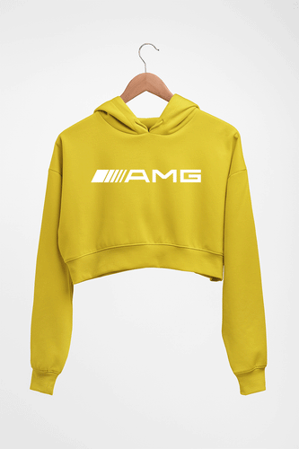AMG Crop HOODIE FOR WOMEN-Mustard Yellow-Ektarfa.online