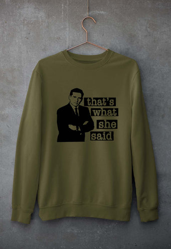 Michael Scott That's What She Said Unisex Sweatshirt for Men/Women-Olive Green-Ektarfa.online