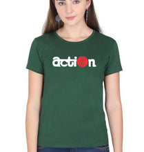 Load image into Gallery viewer, Action T-Shirt for Women-XS(32 Inches)-Dark Green-Ektarfa.online
