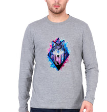 Load image into Gallery viewer, Wolf Full Sleeves T-Shirt for Men-Grey Melange-Ektarfa.online
