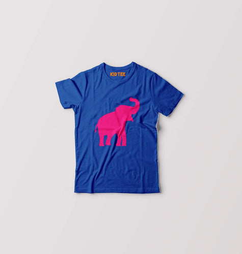 Pink Elephant Kids T-Shirt for Boy/Girl-Royal Blue-Ektarfa.online