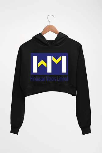 Hindustan Motors Limited Crop HOODIE FOR WOMEN-Black-Ektarfa.online