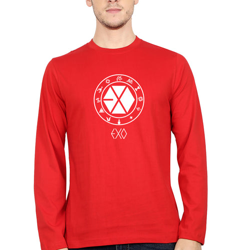 EXO Full Sleeves T-Shirt for Men-Red-Ektarfa.online