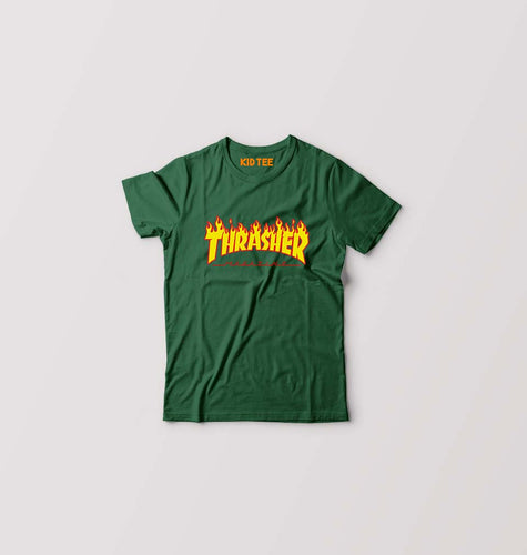 Thrasher Kids T-Shirt for Boy/Girl-0-1 Year(20 Inches)-Dark Green-Ektarfa.online