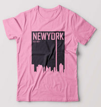 Load image into Gallery viewer, New York T-Shirt for Men-S(38 Inches)-Light Baby Pink-Ektarfa.online
