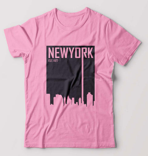 New York T-Shirt for Men-Light Baby Pink-Ektarfa.online