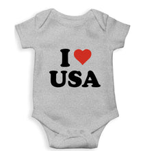 Load image into Gallery viewer, I Love USA Kids Romper For Baby Boy/Girl-0-5 Months(18 Inches)-Grey-Ektarfa.online
