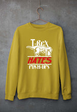 Load image into Gallery viewer, T-Rex Gym Funny Unisex Sweatshirt for Men/Women-S(40 Inches)-Mustard Yellow-Ektarfa.online
