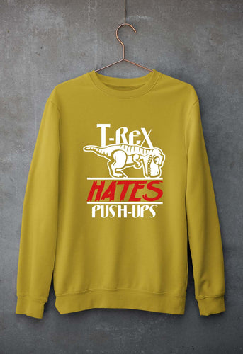 T-Rex Gym Funny Unisex Sweatshirt for Men/Women-Mustard Yellow-Ektarfa.online