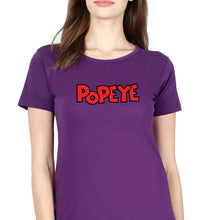 Load image into Gallery viewer, Popeye T-Shirt for Women-XS(32 Inches)-Purple-Ektarfa.online

