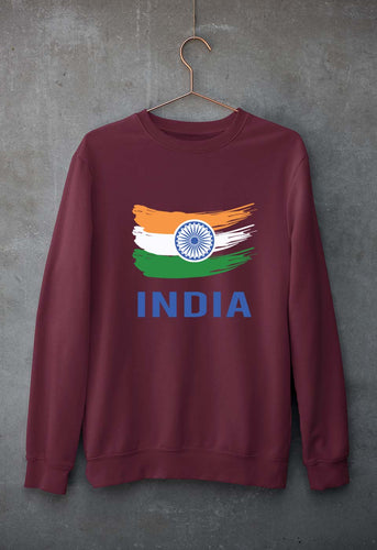 India Unisex Sweatshirt for Men/Women-Maroon-Ektarfa.online