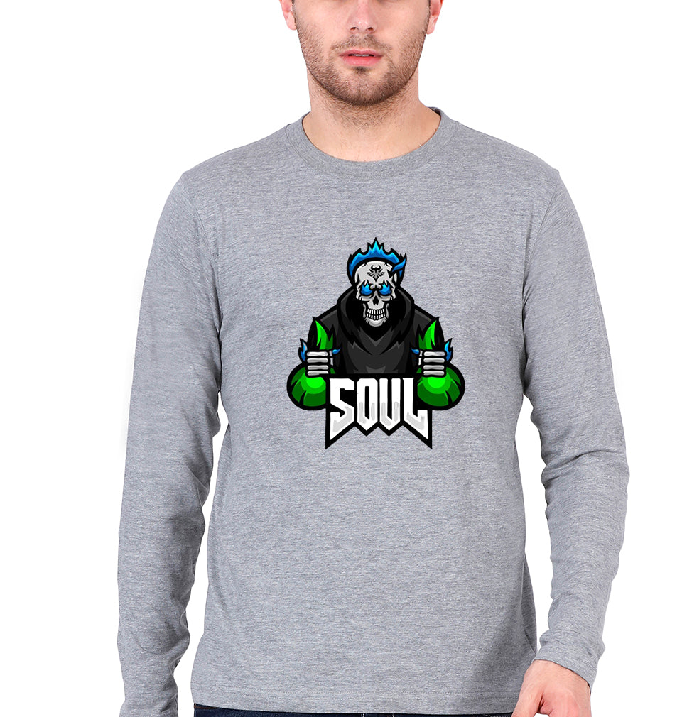 Battlegrounds Mobile India (BGMI) Soul Esport Full Sleeves T-Shirt for Men-Grey Melange-Ektarfa.online