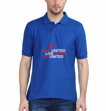 Load image into Gallery viewer, Born United Live United Die United Polo T-Shirt for Men-S(38 Inches)-Royal Blue-Ektarfa.co.in
