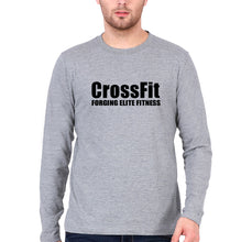 Load image into Gallery viewer, CrossFit Full Sleeves T-Shirt for Men-S(38 Inches)-Grey Melange-Ektarfa.online
