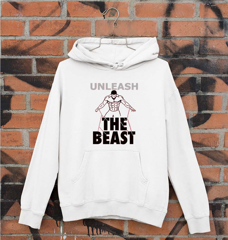 Gym Beast Unisex Hoodie for Men/Women-White-Ektarfa.online
