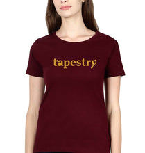 Load image into Gallery viewer, Tapestry T-Shirt for Women-XS(32 Inches)-Maroon-Ektarfa.online
